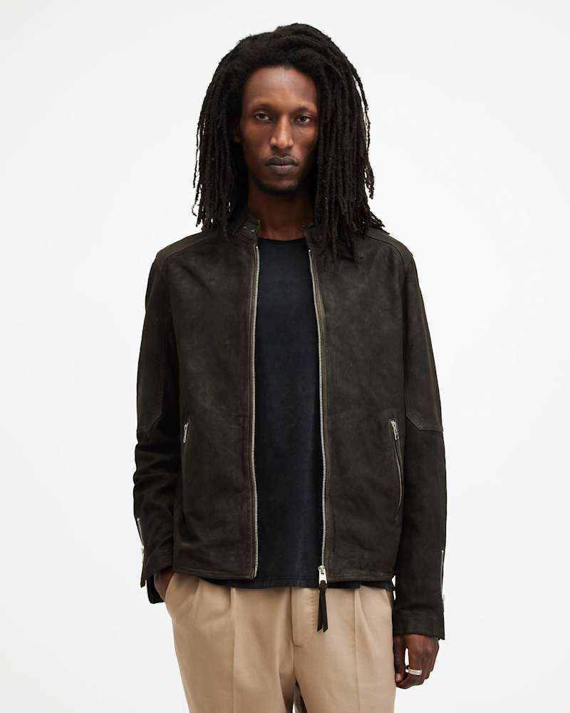 Cora Suede Snap Back Collar Jacket