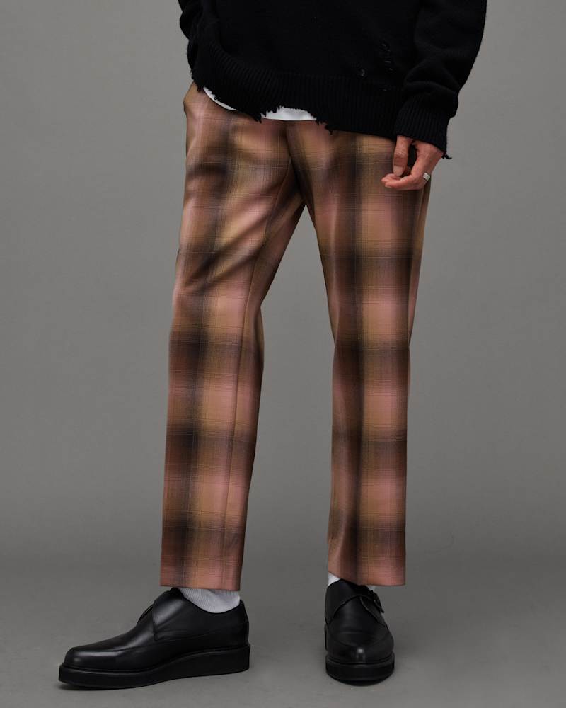 Vela Cropped Slim Checked Trousers