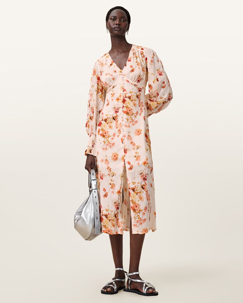 Taylen Floral Print Midi Dress