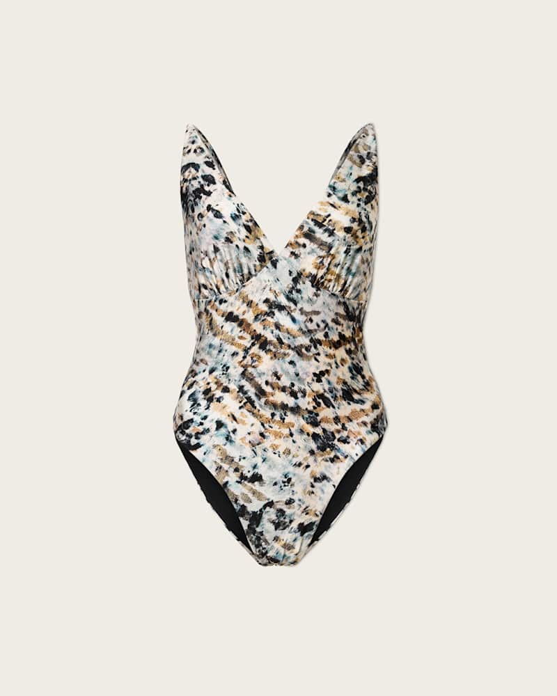 Saph Animal Print V-Neck Swimsuit
