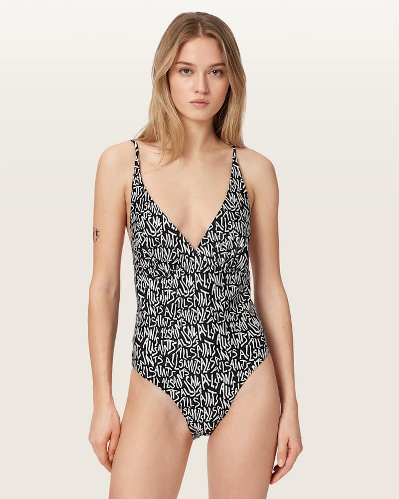 Saph Animal Print V-Neck Swimsuit