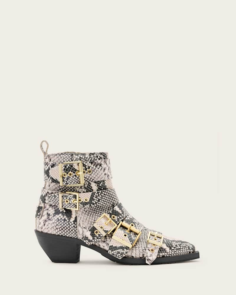 Jane Buckle Pointed Leather Boots