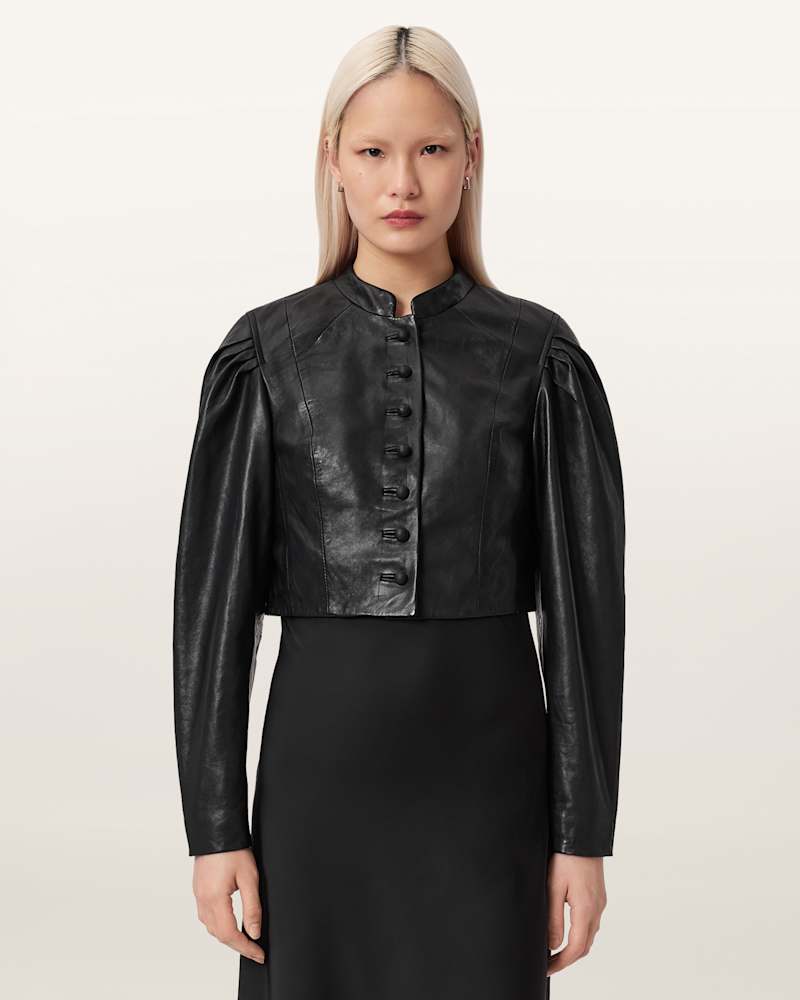 Sadie Cropped Leather Jacket