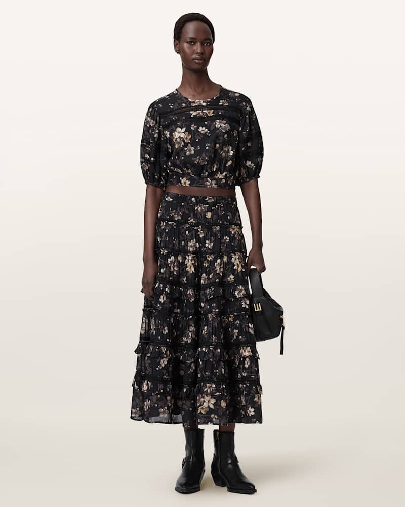 Talia Printed Midi Skirt