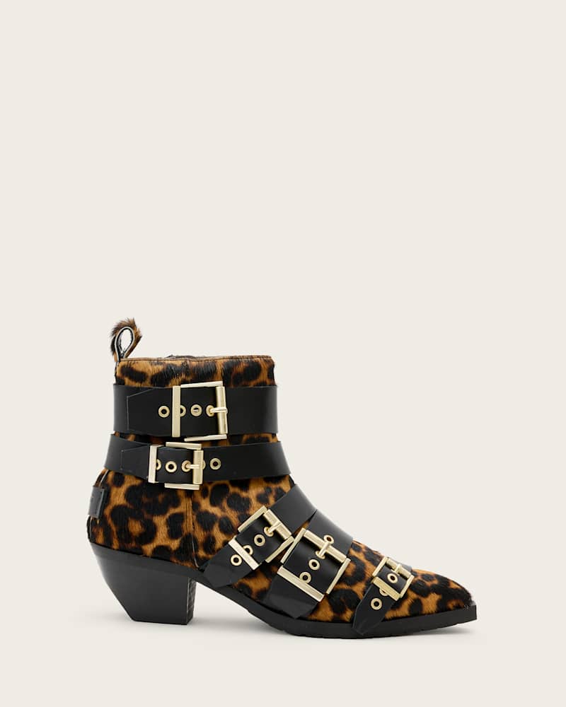 Jane Buckle Pointed Leather Boots