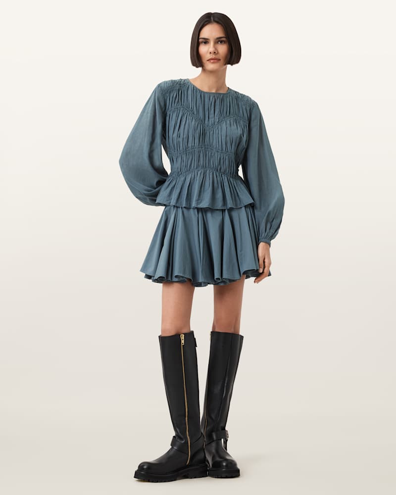 Melani Round Neck Gathered Top