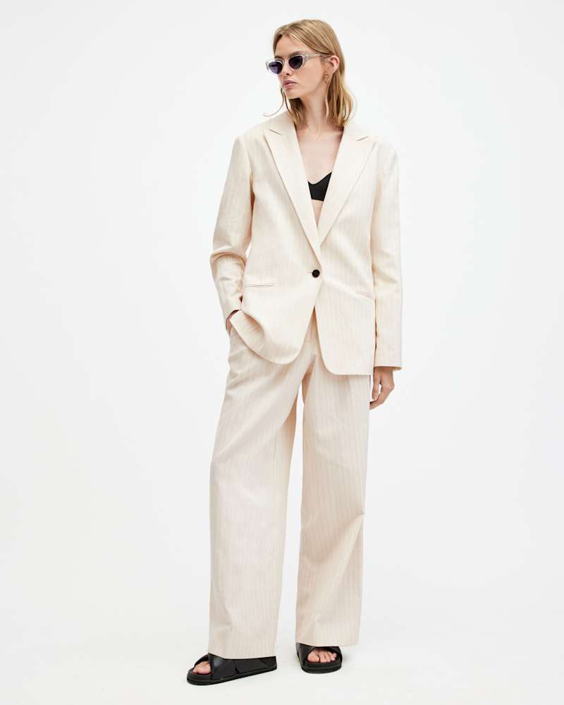 Payton Wide Leg Linen Blend Trousers