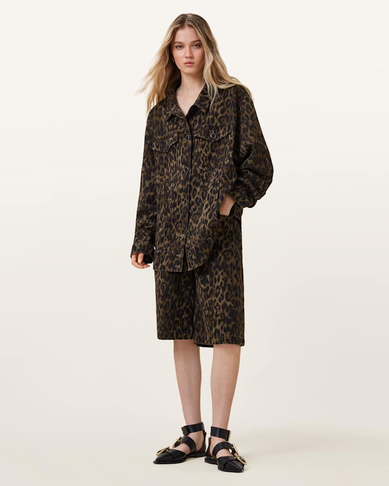 Willow Leopard Print Denim Jacket