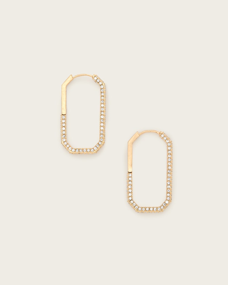 Hattie Crystal Hex Hoop Earrings