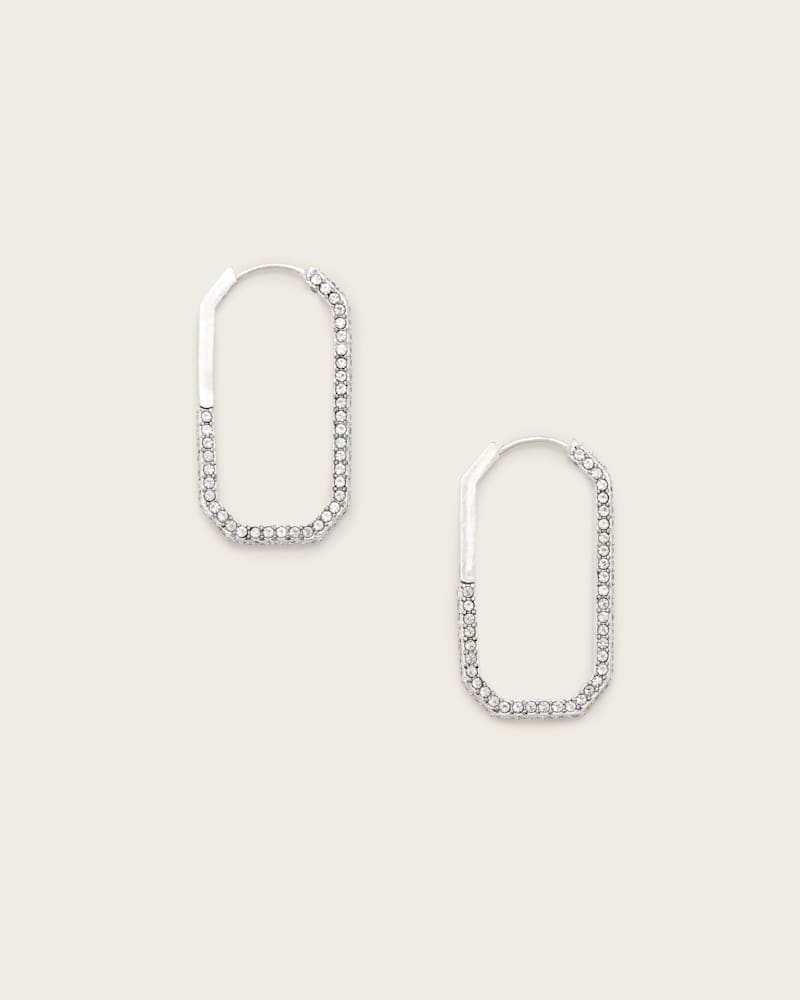Hattie Crystal Hex Hoop Earrings