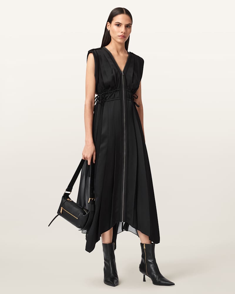 Amala Zip Detail Midi Dress
