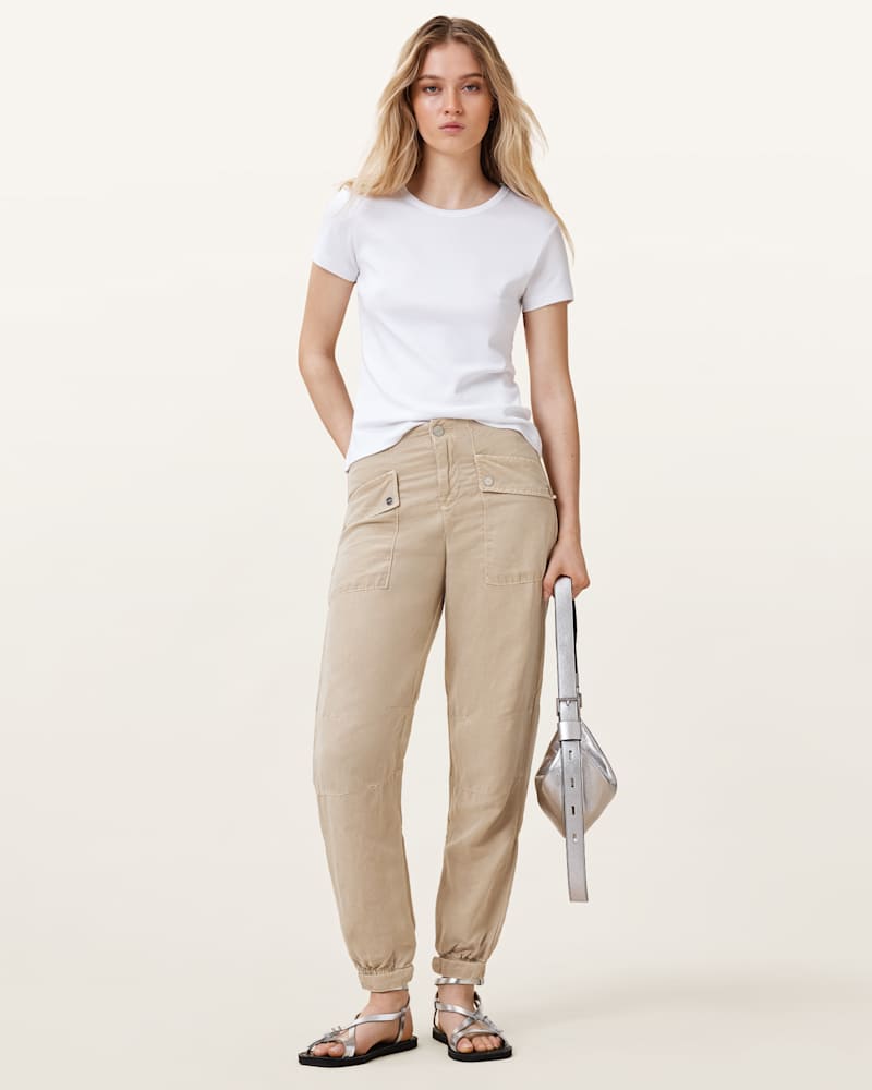 Val High-Rise Cargo Linen Blend Trousers