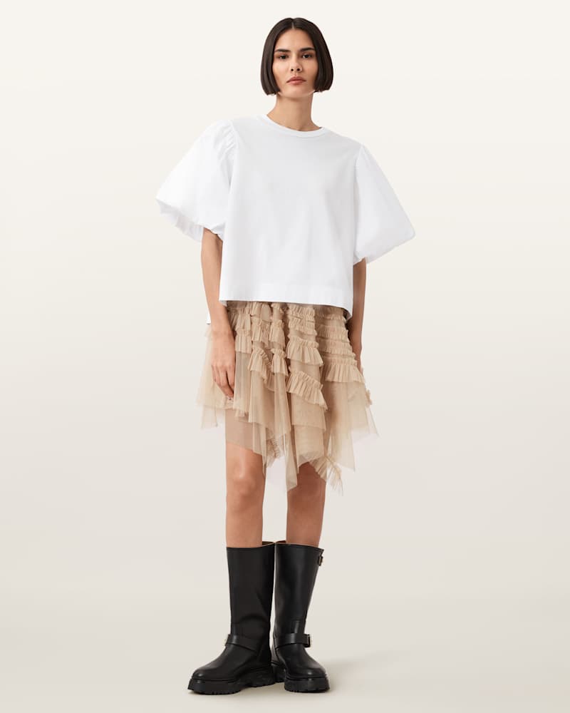 Jayde Ruffled Tulle Mini Skirt