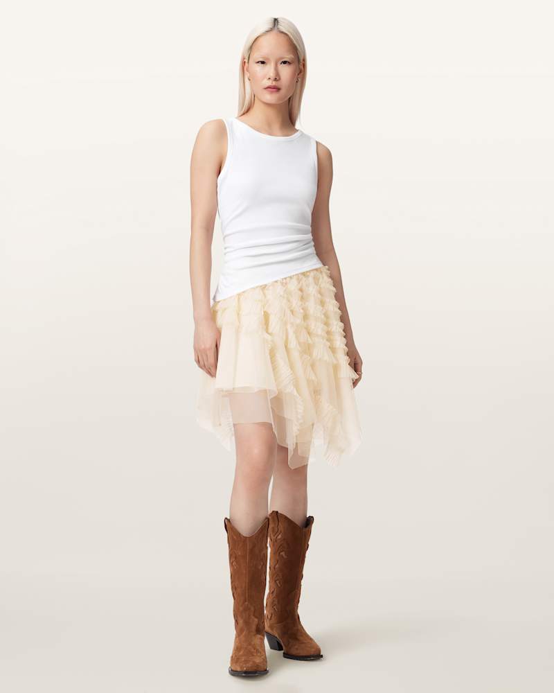 Jayde Ruffled Tulle Mini Skirt