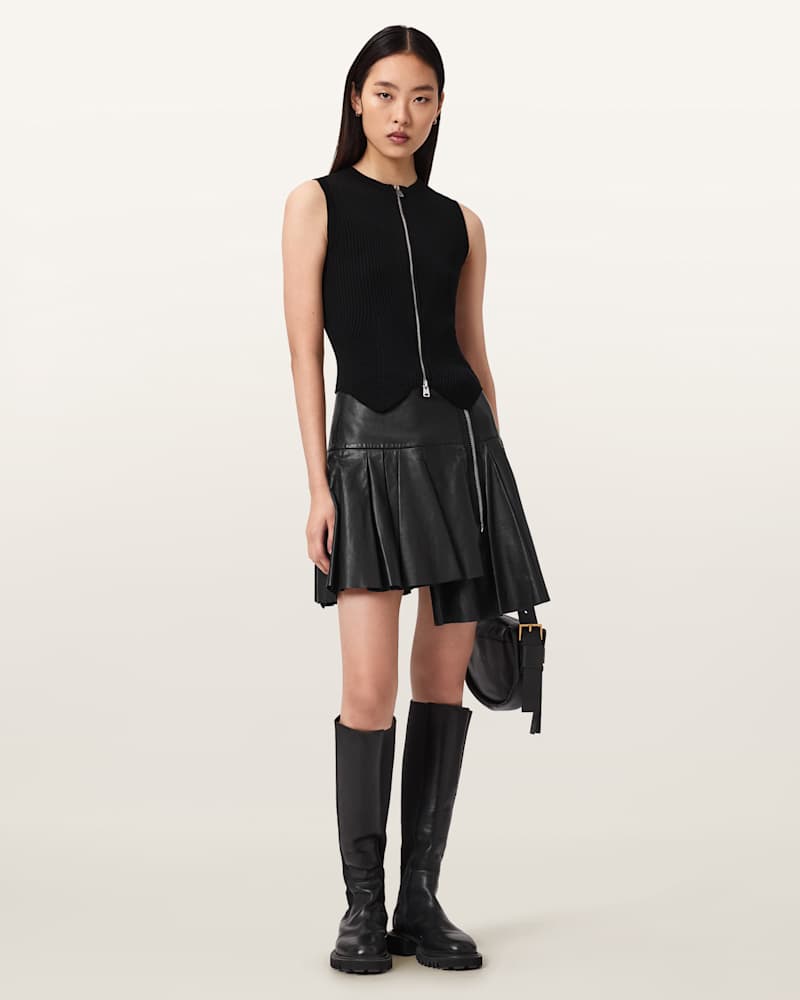 Irina Leather Mini Skirt