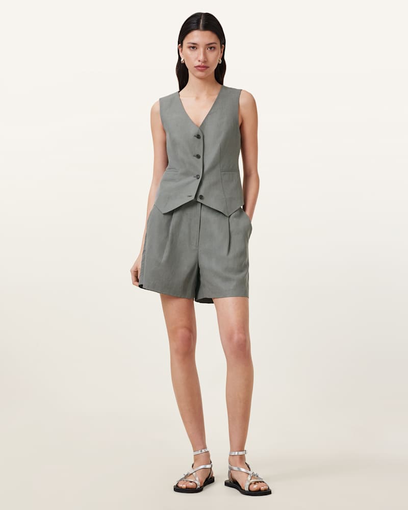 Averie Tencel Relaxed Fit Linen Blend Shorts