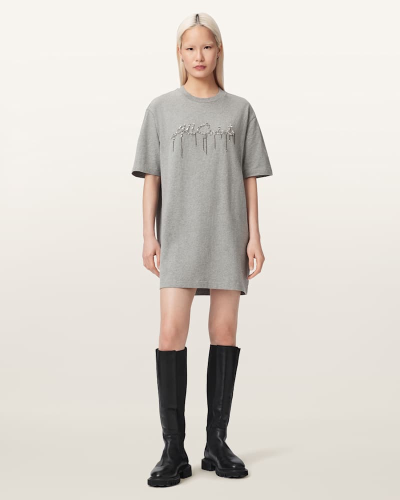 Chains Embellished T-Shirt Mini Dress