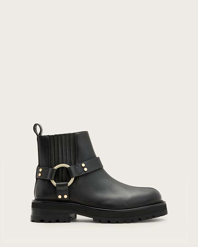 Maddie Ankle Length Leather Biker Boots