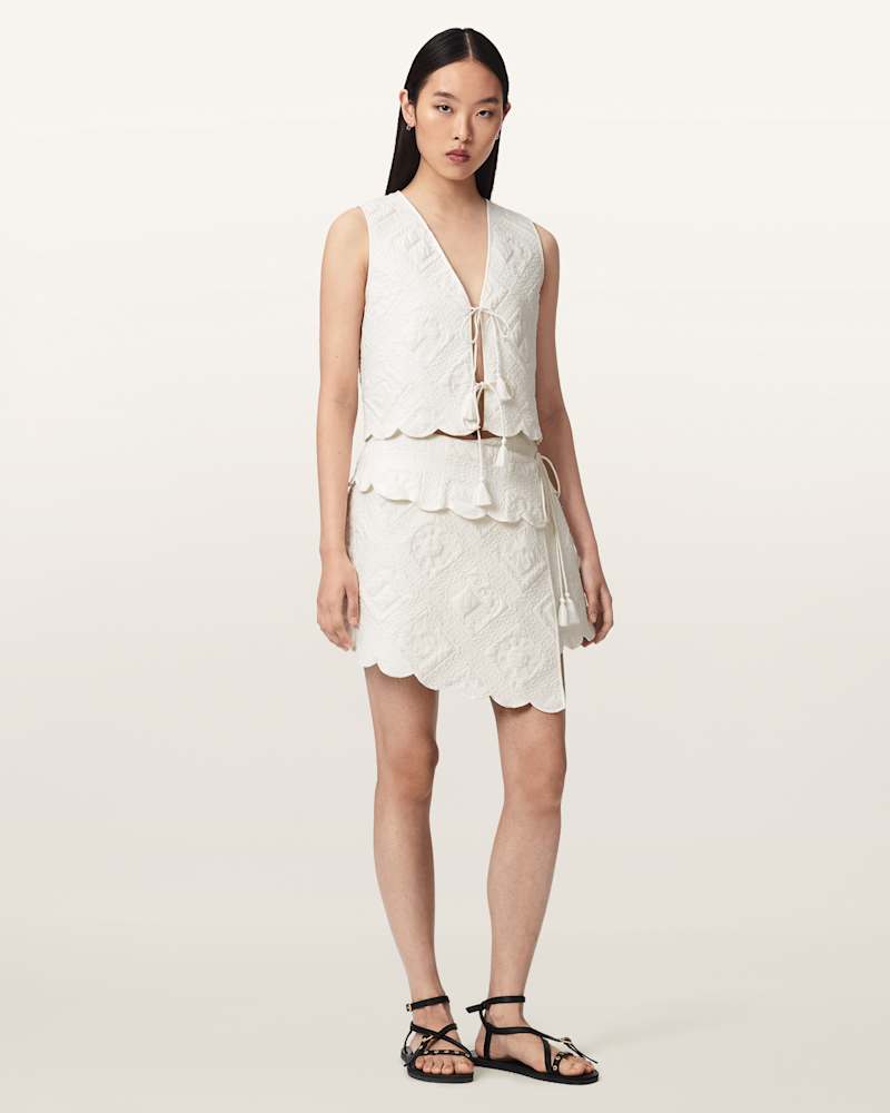 Mona Quilted Asymmetric Mini Skirt