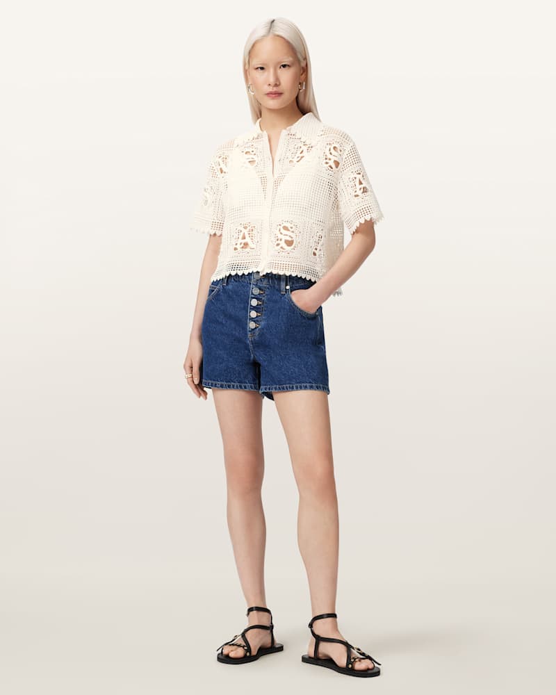 Kyra Crochet Cropped Polo