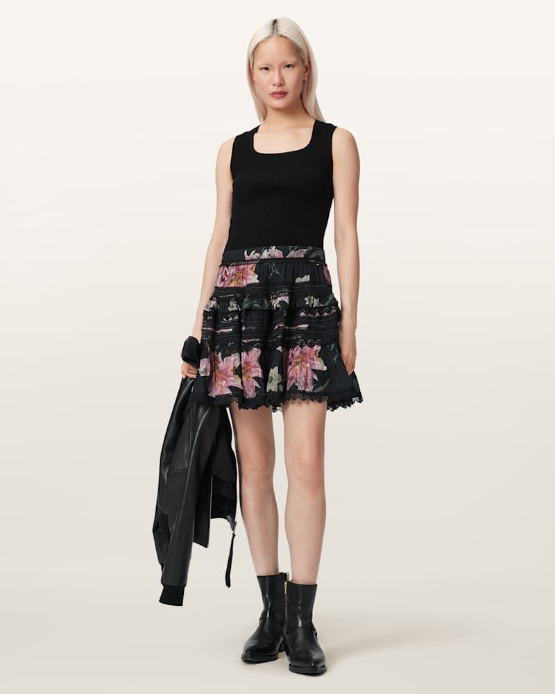 Zora Lace Trimmed Mini Skirt