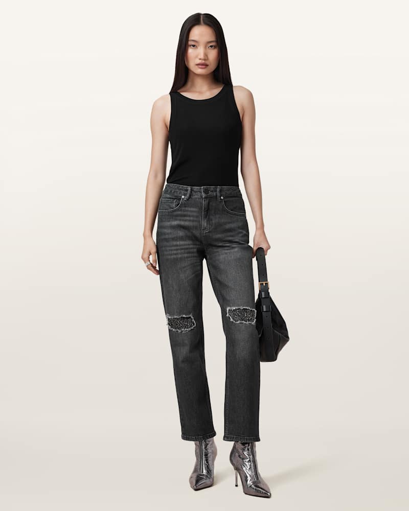 Ida Cropped Straight Denim Jeans