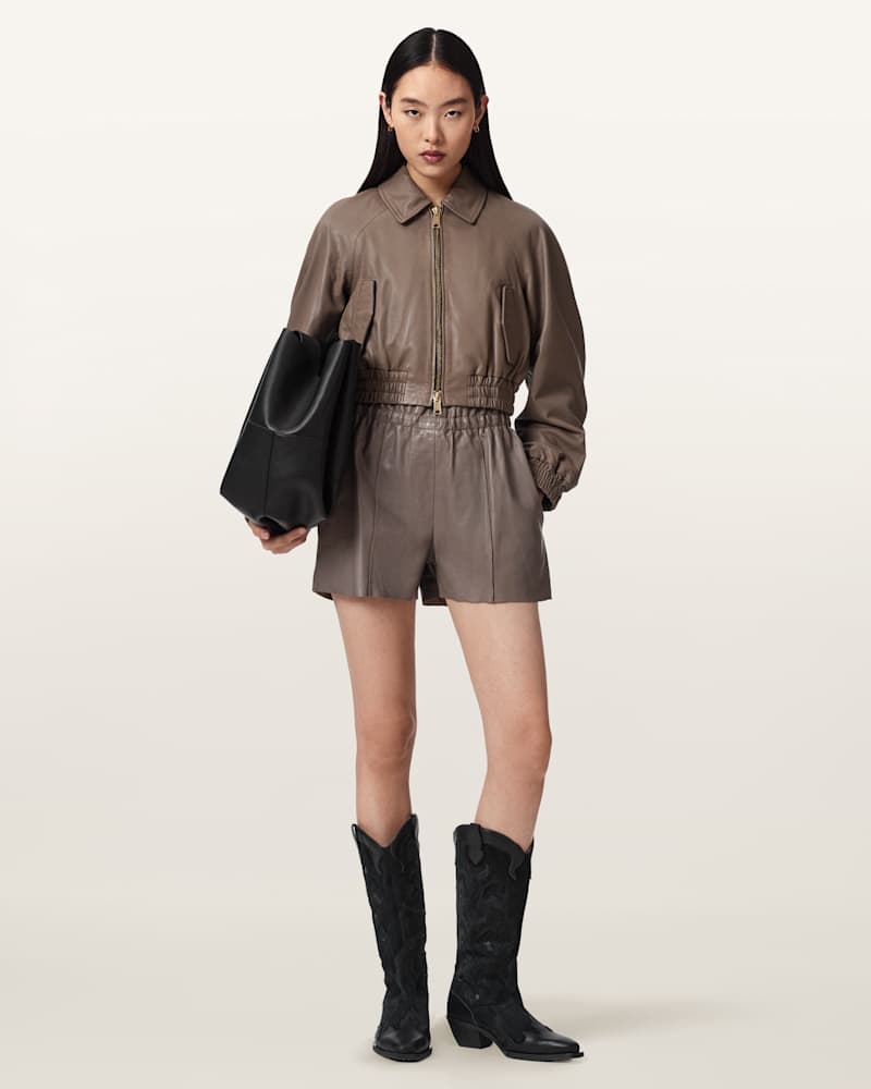 Fran High Rise Leather Shorts