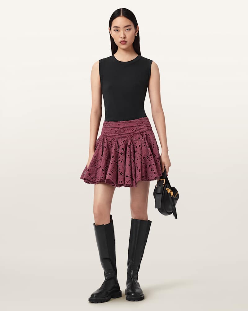 Dotty Broderie Mini Skirt