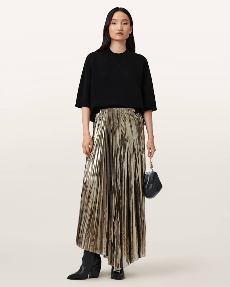 Jax Pleated Midi Skirt