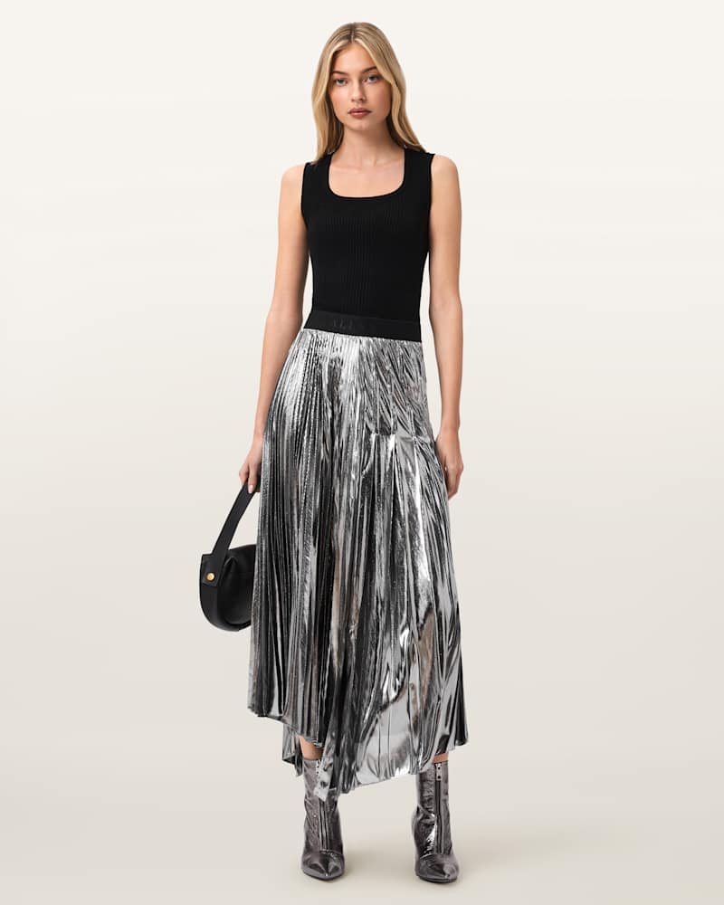 Jax Pleated Midi Skirt