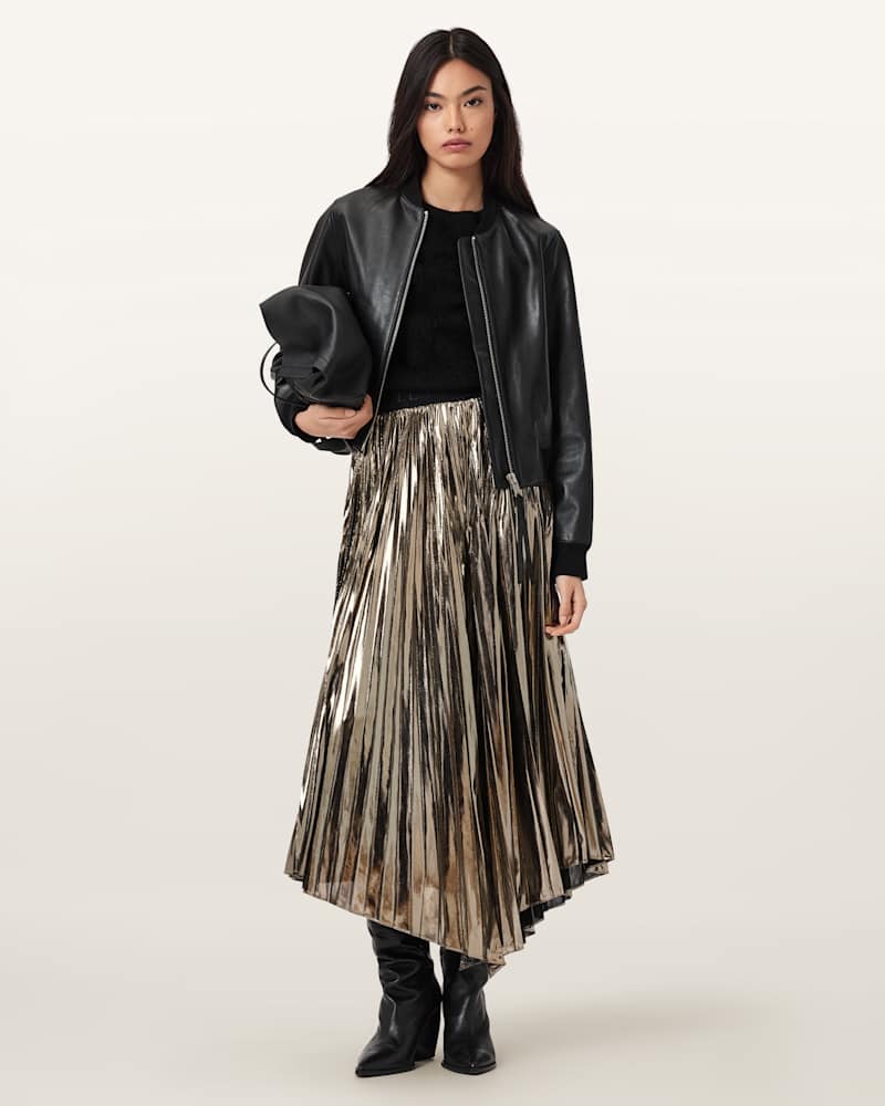 Jax Pleated Midi Skirt