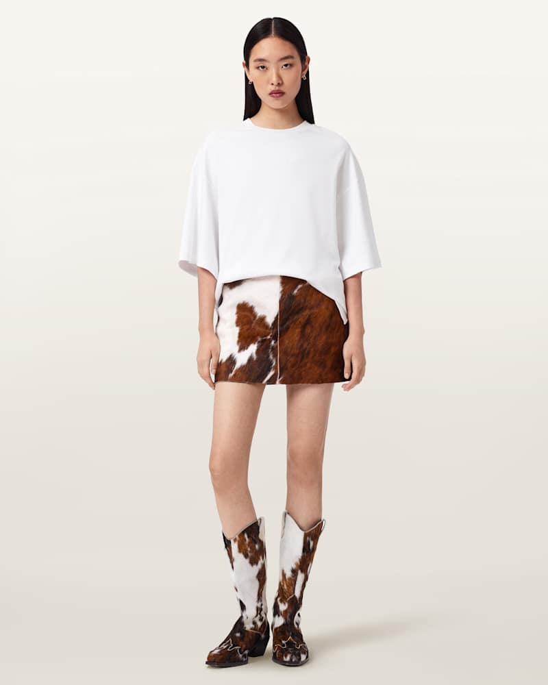Dapple Cowhide Mini Skirt