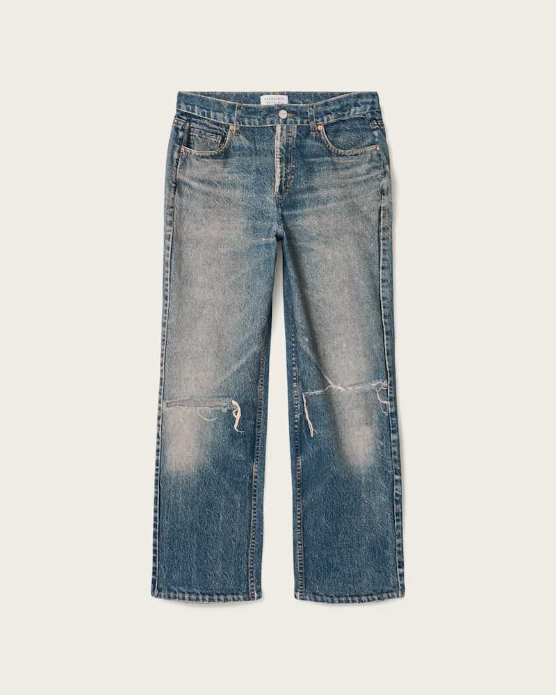 Ida Terry Straight Leg Illusion of Denim Trousers