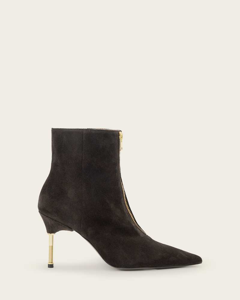 Natasha Pointed Zip Up Suede Boots