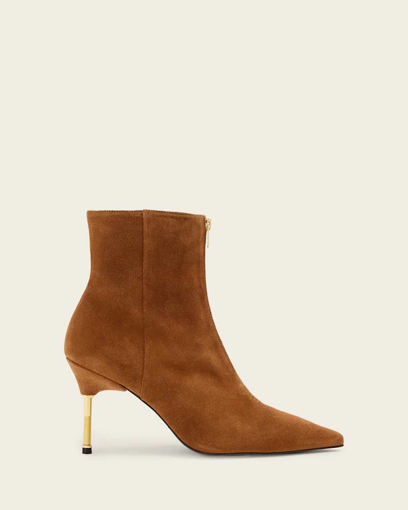 Natasha Pointed Zip Up Suede Boots