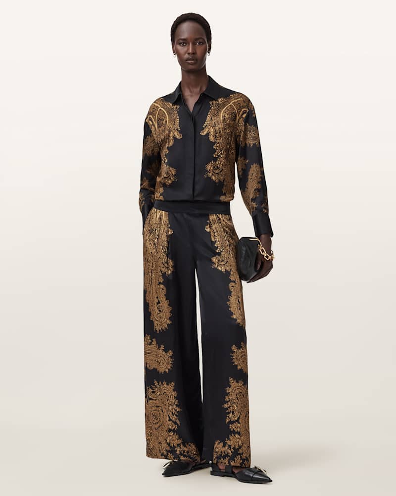 Leanne Satin Wide Leg Trousers