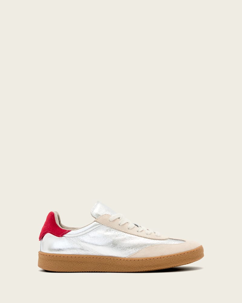 Thelma Metallic Leather Low Top Trainers