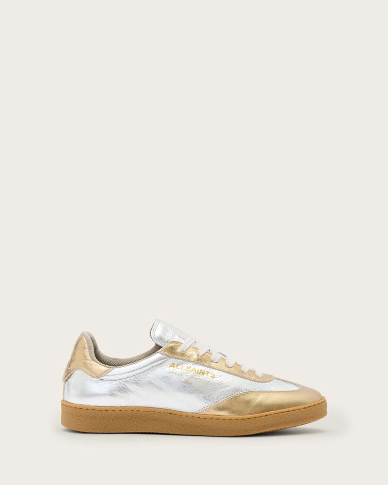 Thelma Metallic Leather Low Top Trainers