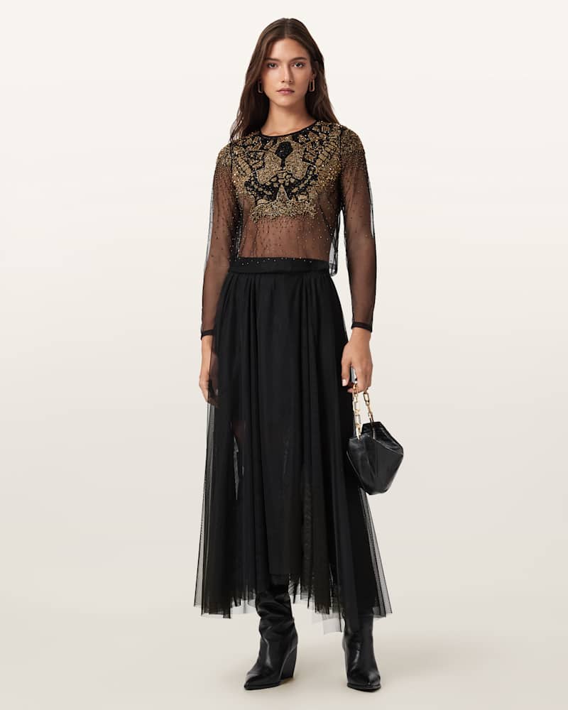 Ally Tulle Midi Skirt