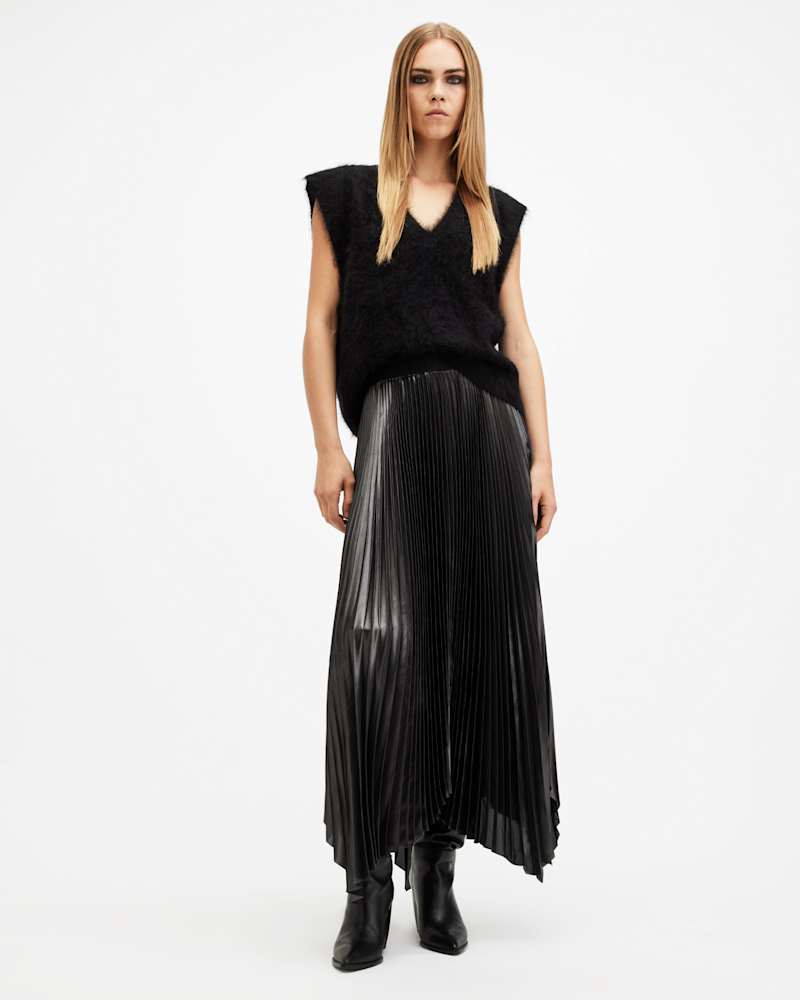Phia Metallic Asymmetric Maxi Skirt