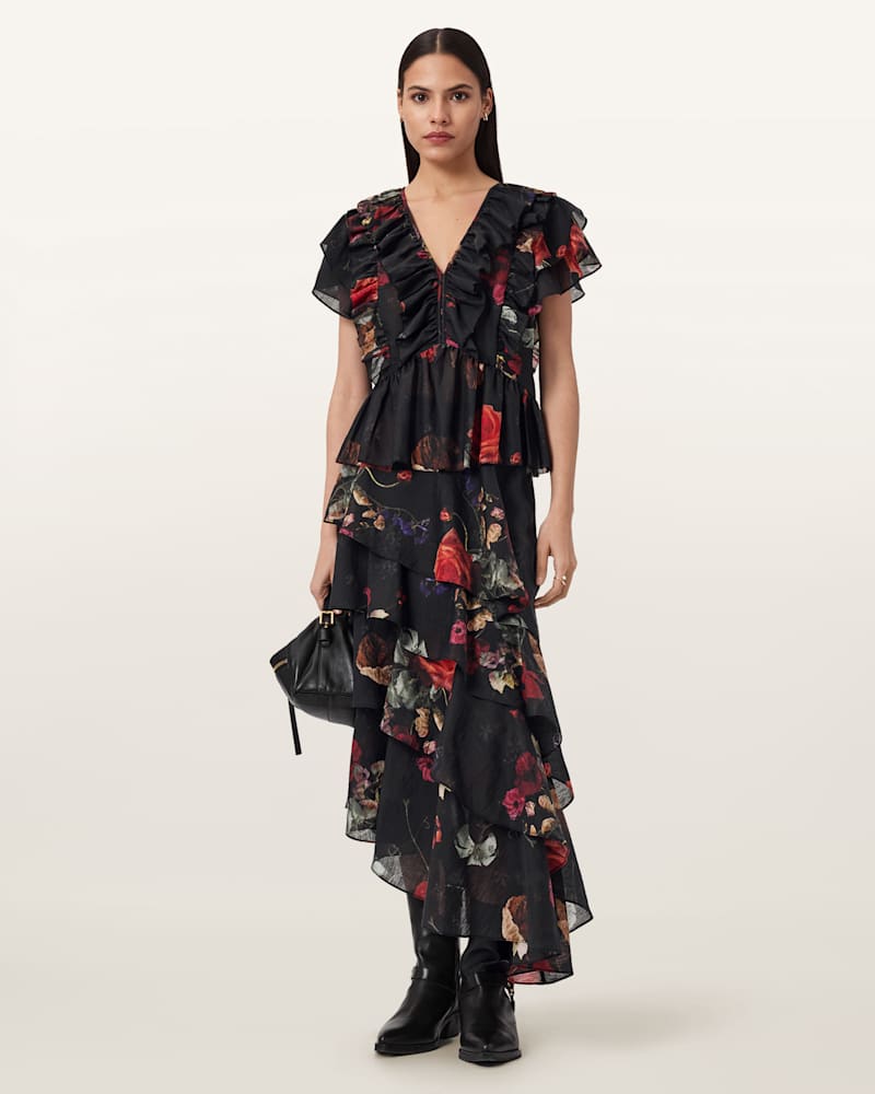 Alma Floral Frill Top