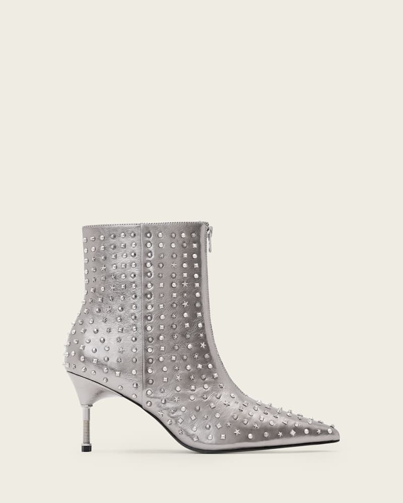 Natasha Studded Leather Boots