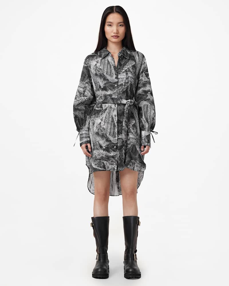 Leyla Silk Linen Blend Shirt Dress