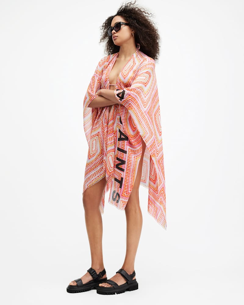 Luisa Crochet Print Ruana Scarf