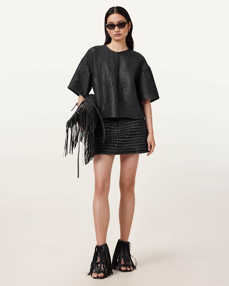 Krindle Leather Mini Skirt