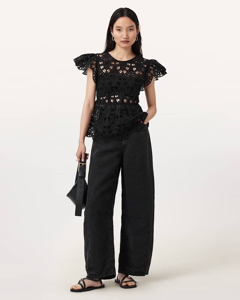 Meadow Embroidered Short Sleeve Top