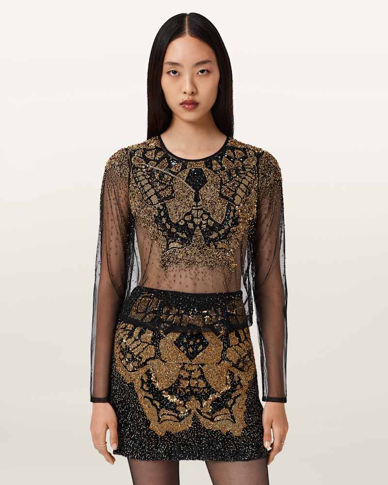 Greta Butterfly Embellished Top