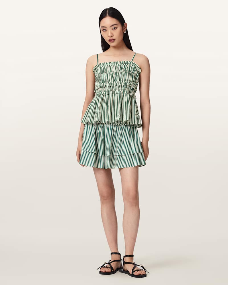 Kali Cotton Striped Mini Skirt