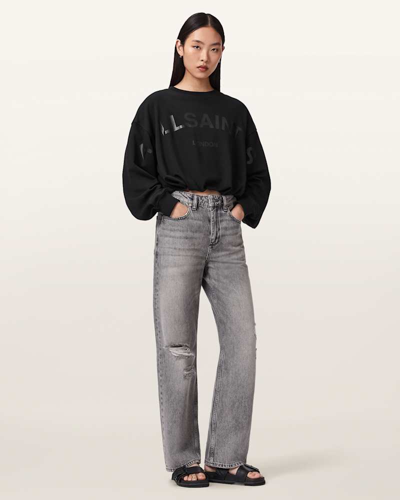 Biggy Logo Print Cropped Sweatshirt