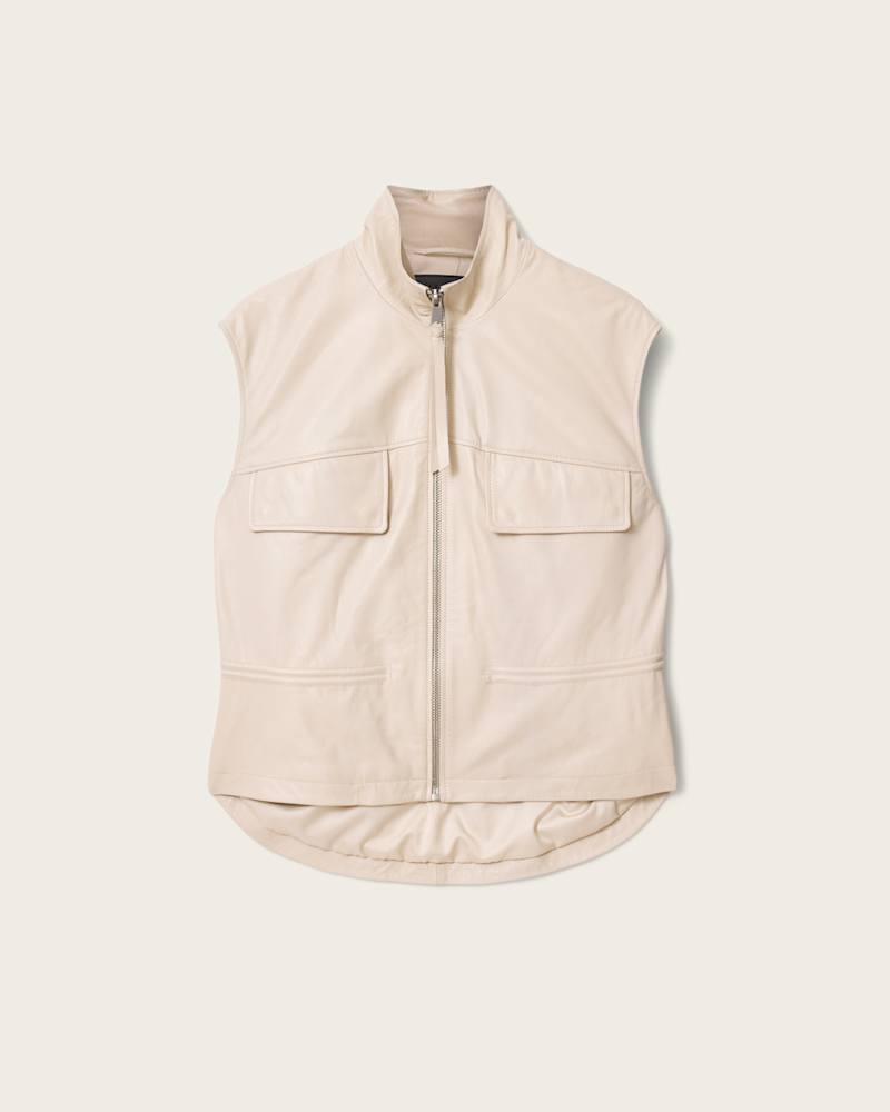 Flor Relaxed Fit Leather Gilet